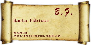 Barta Fábiusz névjegykártya